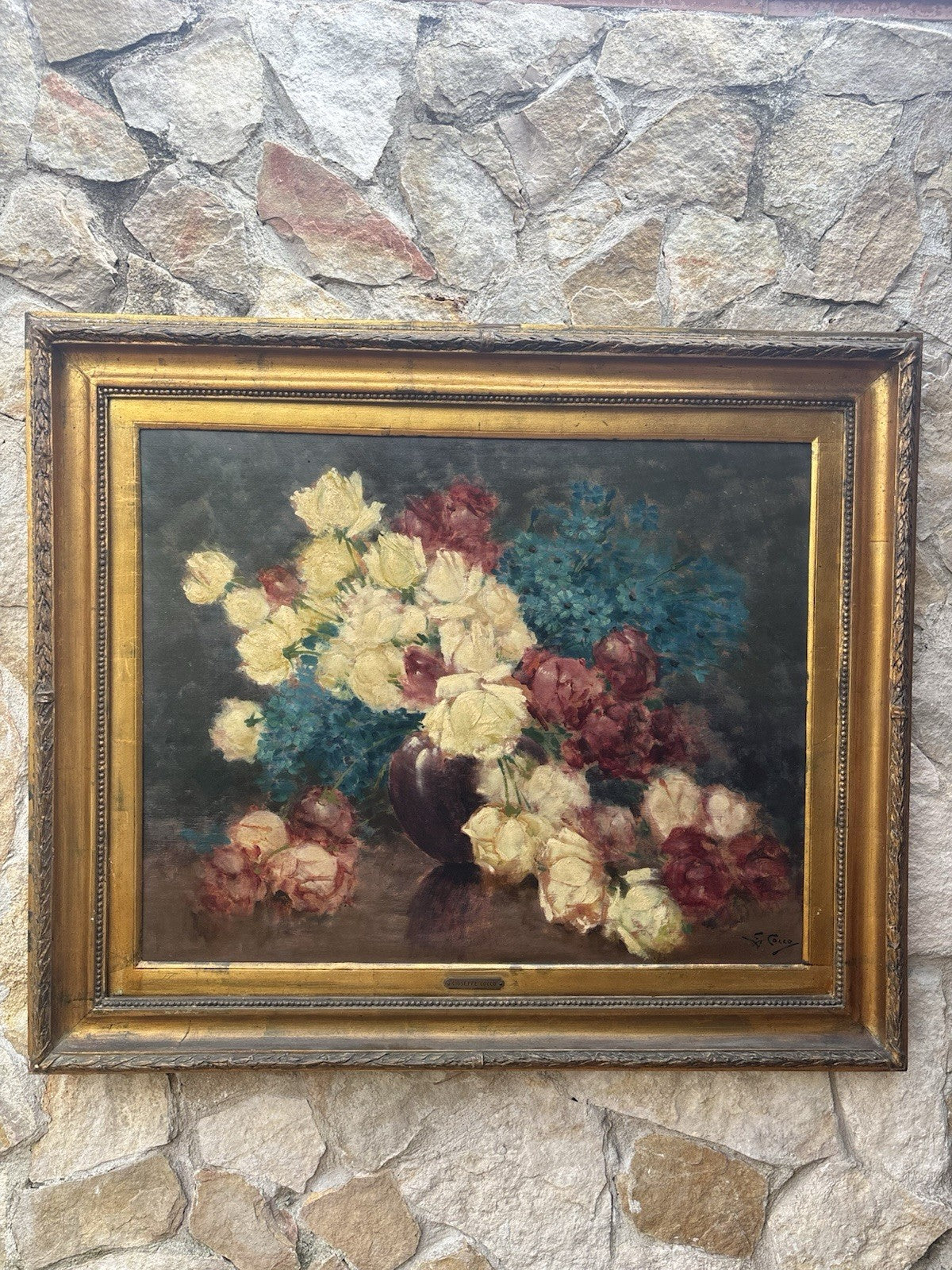 Quadro antico -Vaso Con Fiori- Giuseppe Alberto Cocco- dipinto a olio