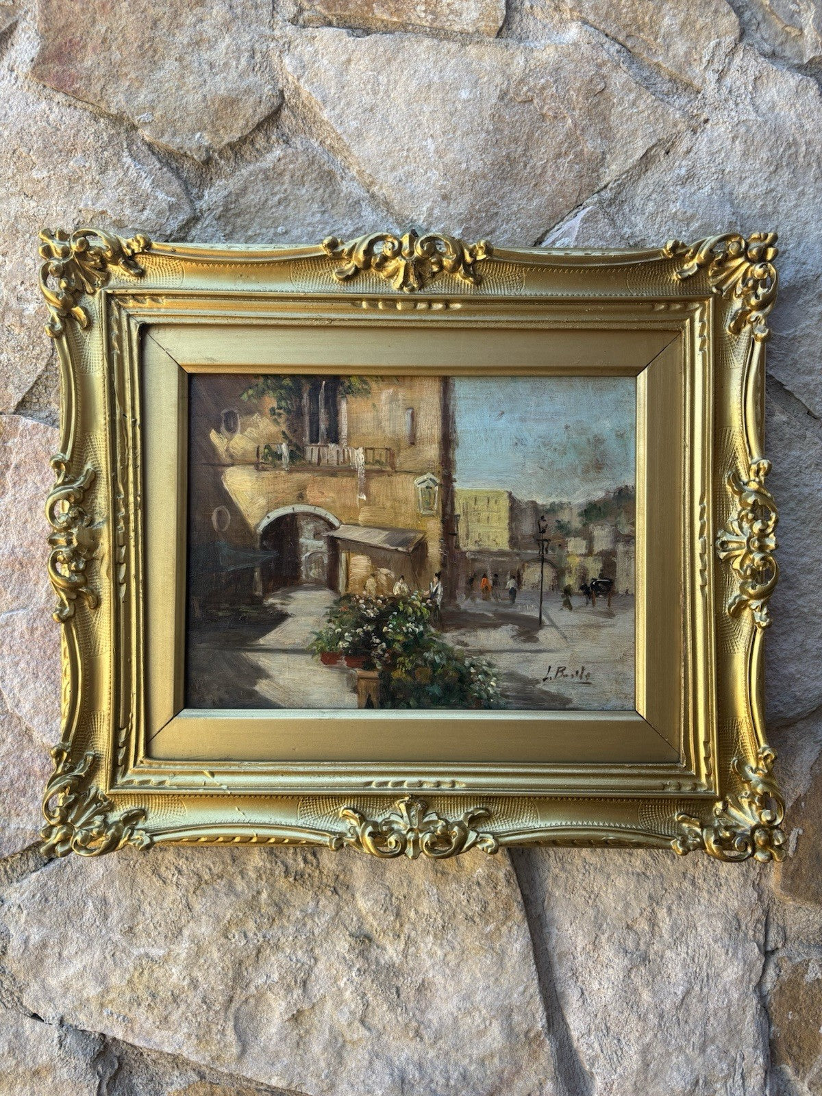 Quadro -Paesaggio Urbano- dipinto a olio