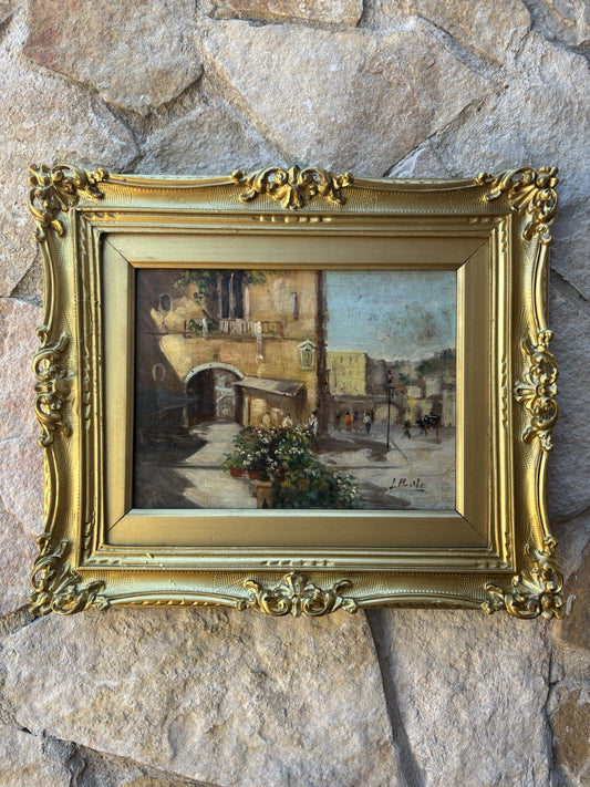 Quadro -Paesaggio Urbano- dipinto a olio