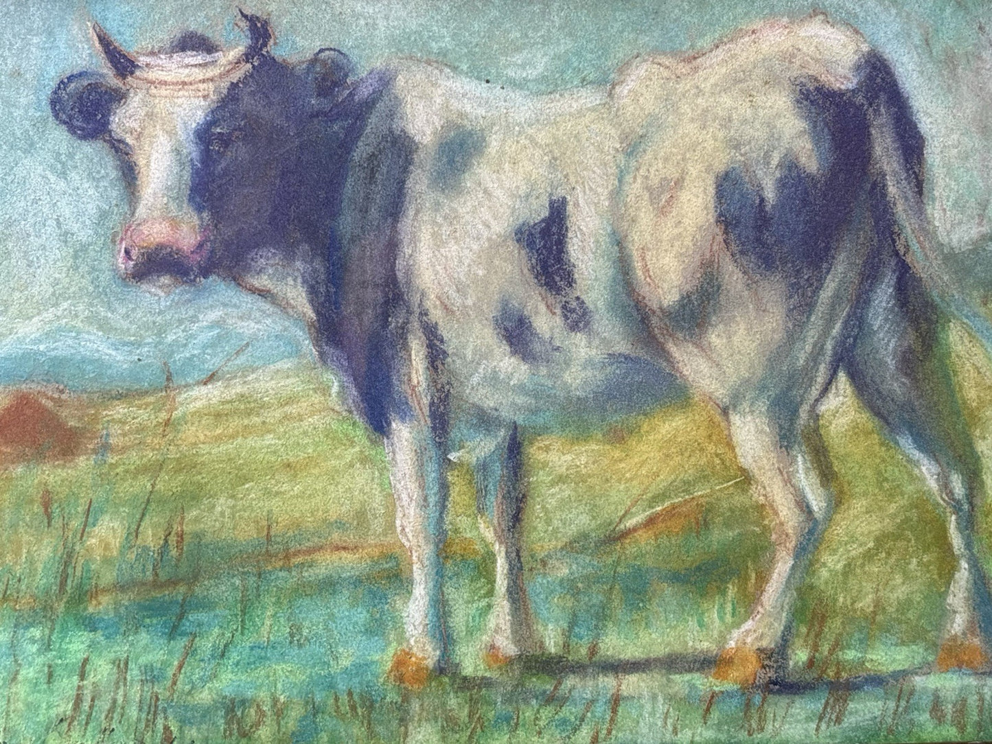 Quadro -Bovino- realizzato a pastello su carta