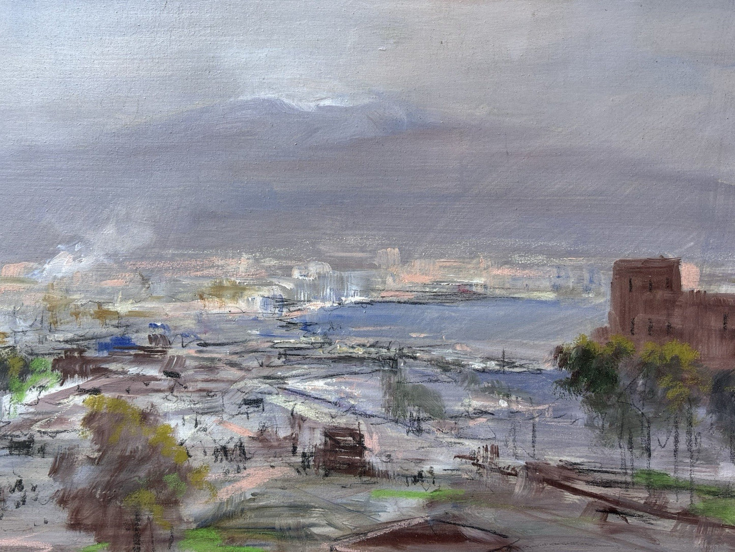 Quadro -Napoli Panorama- Vincenzo Laricchia- dipinto a olio su tela