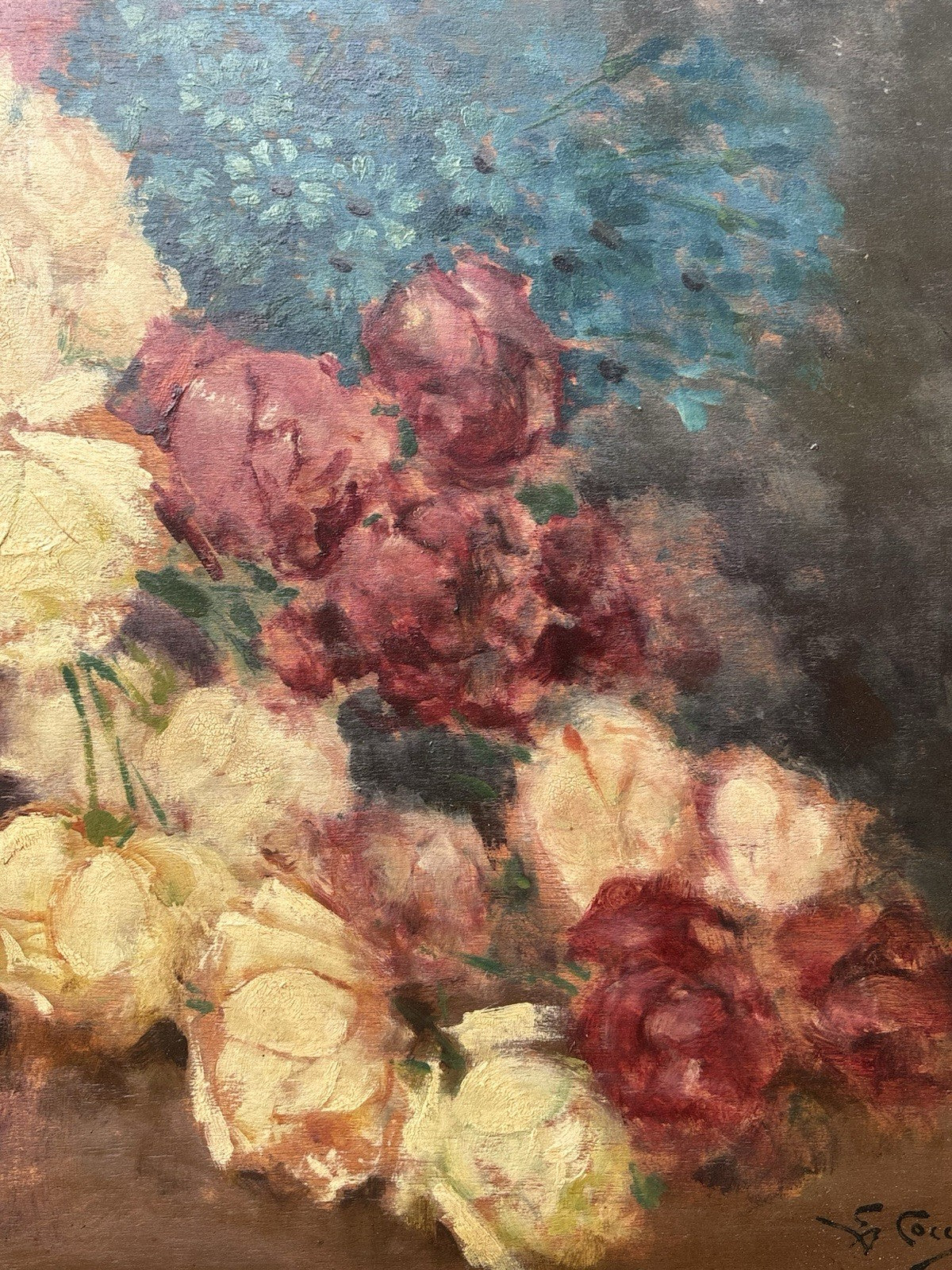 Quadro antico -Vaso Con Fiori- Giuseppe Alberto Cocco- dipinto a olio