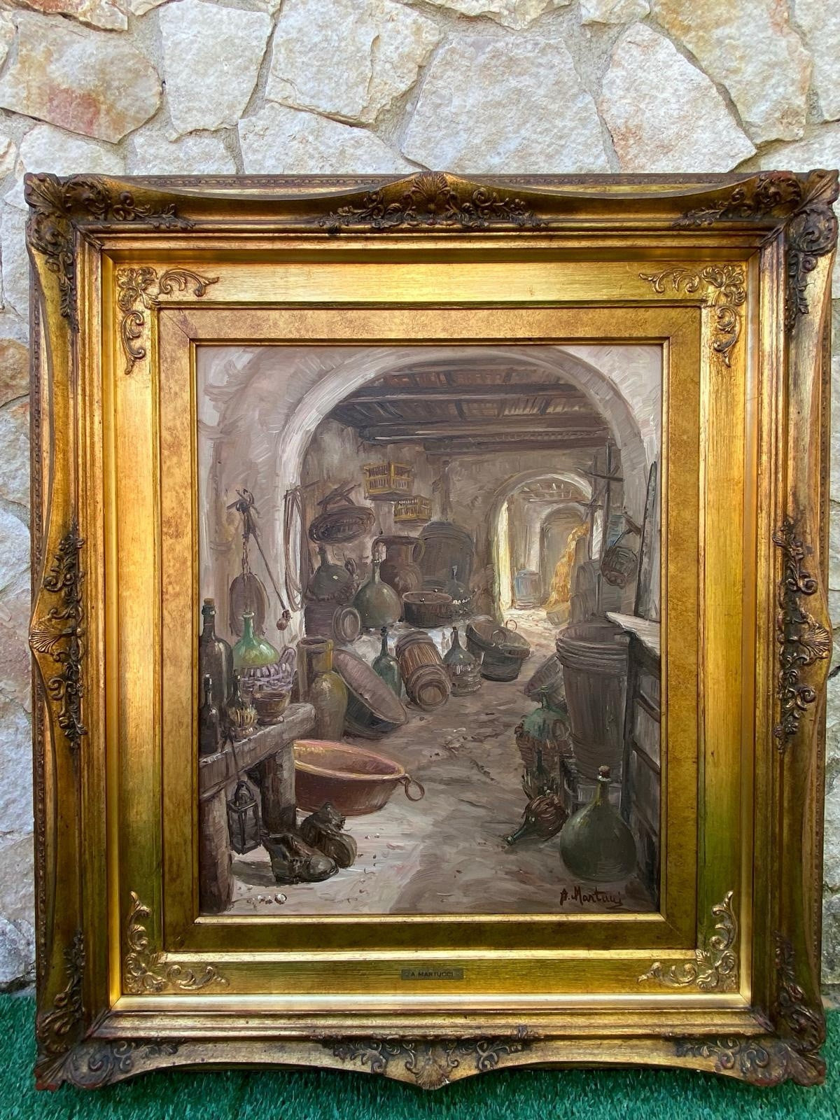 Quadro -Interno Di Cantina- Antonio Martucci- dipinto a olio