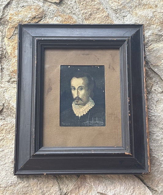 Quadro antico -Figura- dipinto su cartone