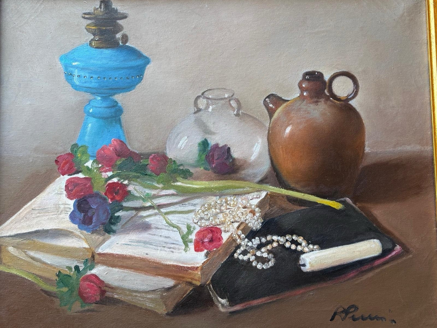 Quadro -Natura Morta- Raffaele Pucci- dipinto a olio su tela