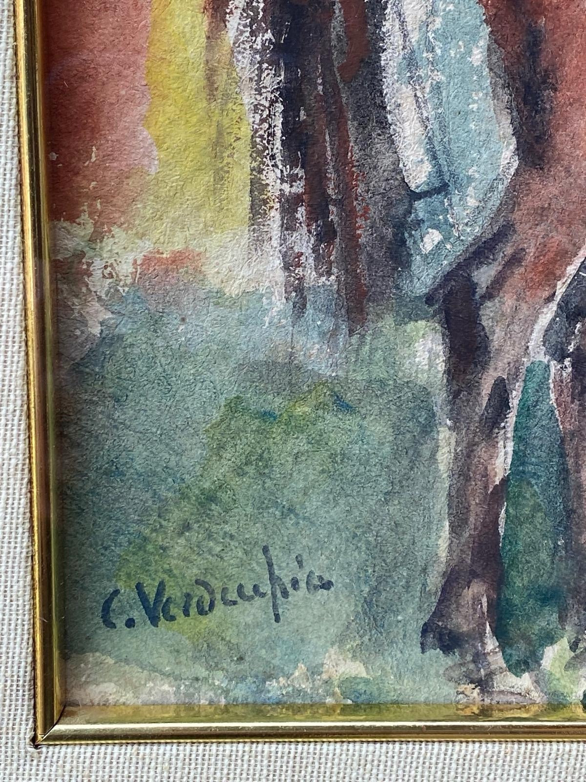 Quadro -Carretta Con Cavallo- Carlo Verdecchia- acquerello
