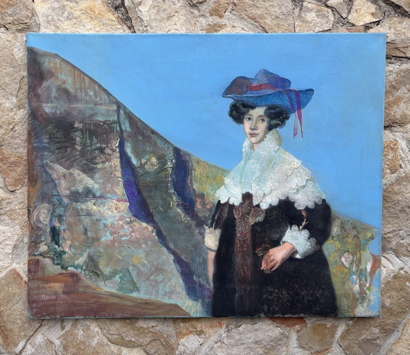 Quadro -Figura Di Donna- Mario Gianquitto- tecnica mista su tela