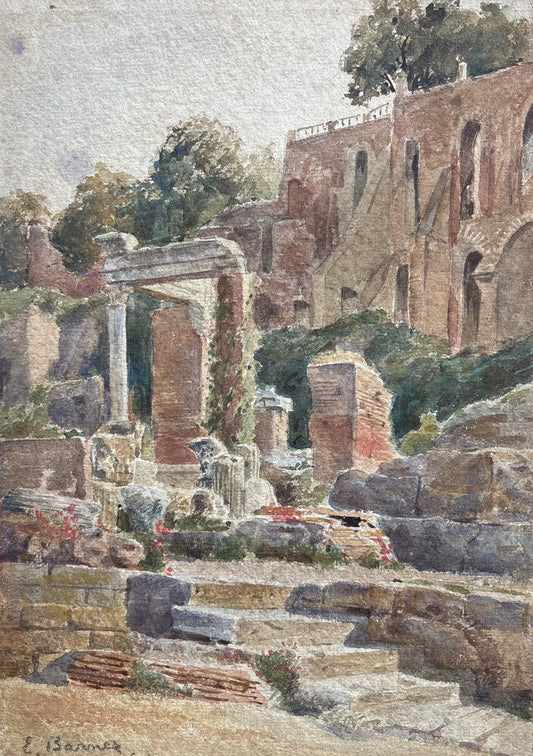 Quadro -Antiche Rovine- acquerello su cartoncino