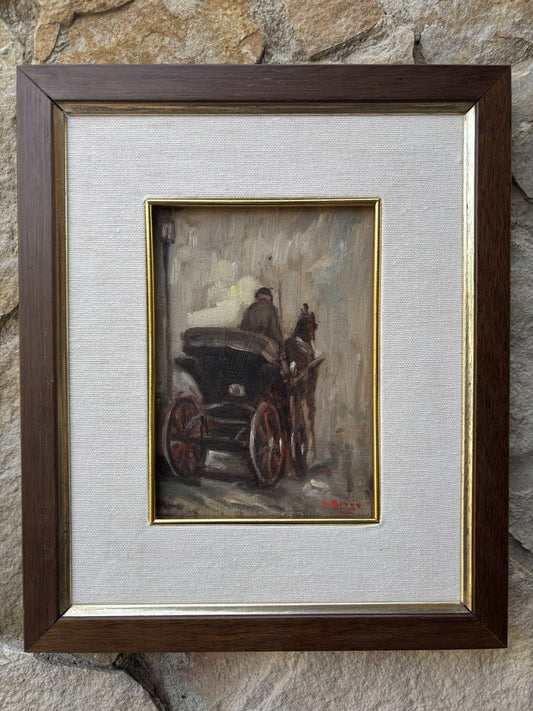 Quadro -La Carrozzella- dipinto a olio