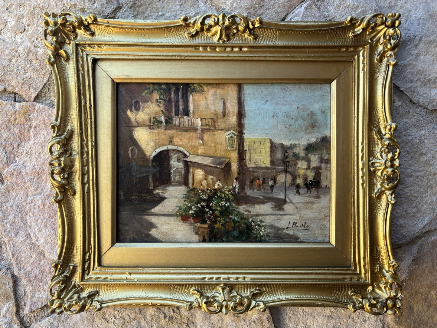 Quadro -Paesaggio Urbano- dipinto a olio
