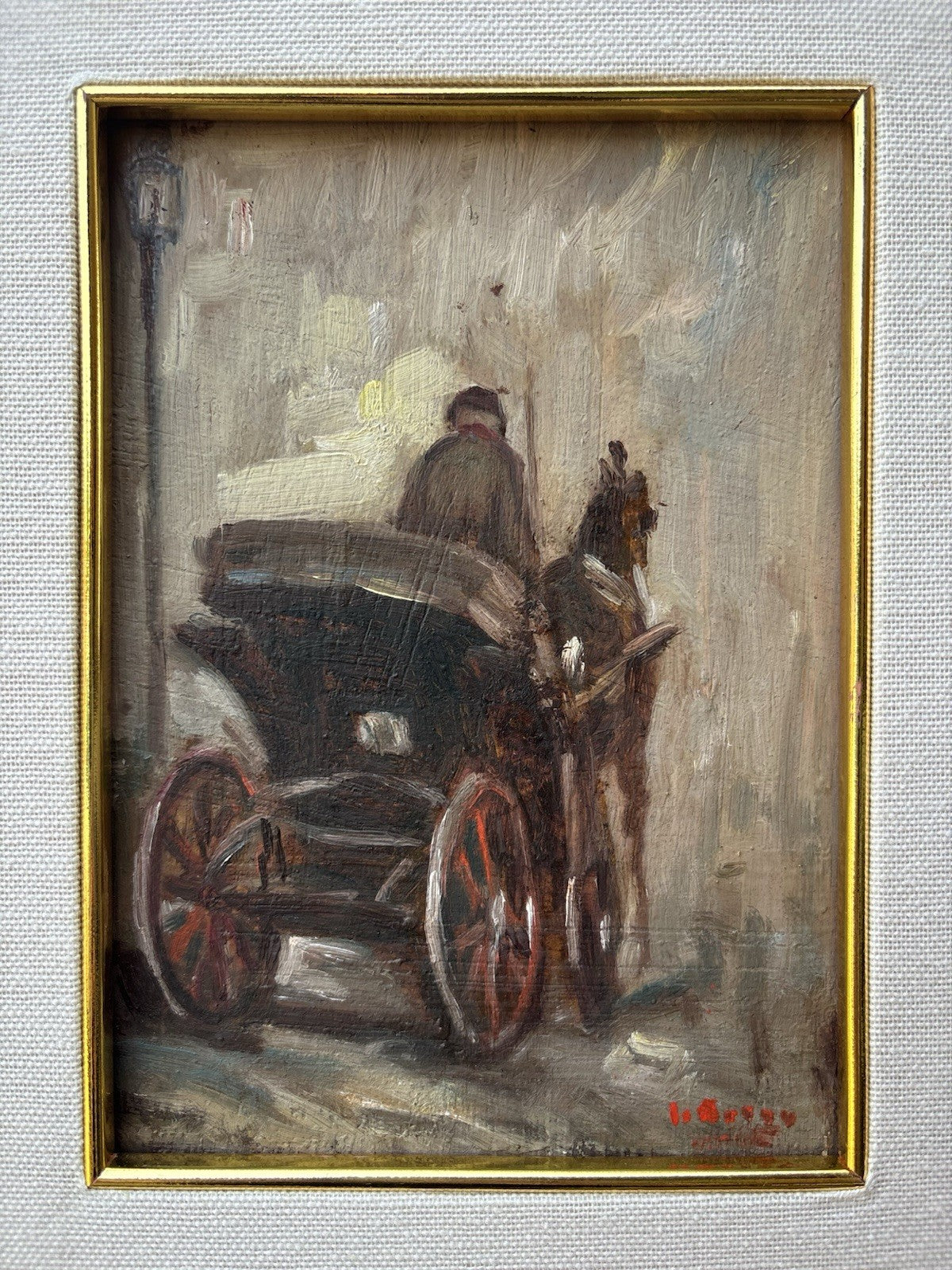 Quadro -La Carrozzella- dipinto a olio