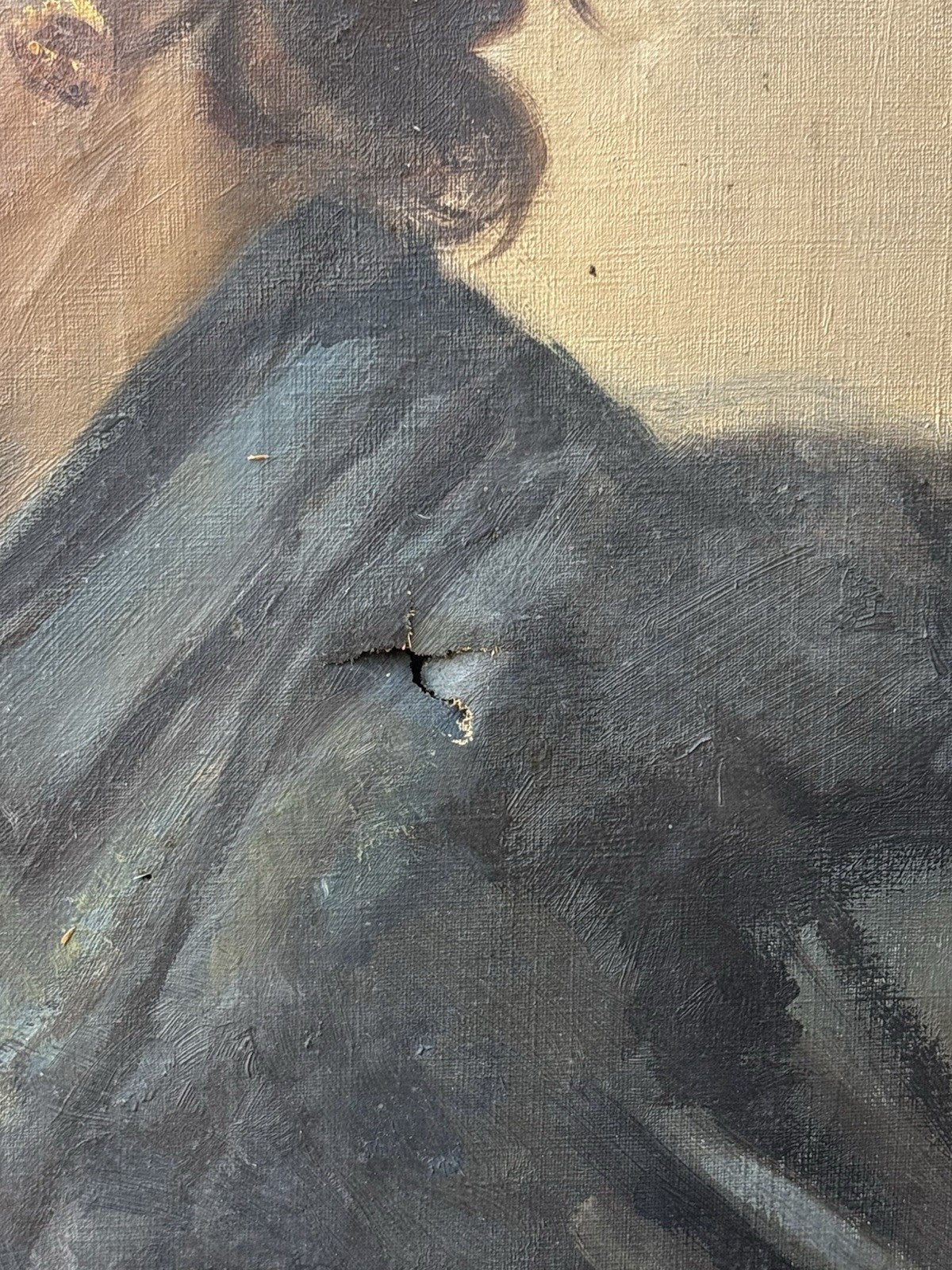 Quadro antico -Profilo Di Donna- dipinto a olio su tela