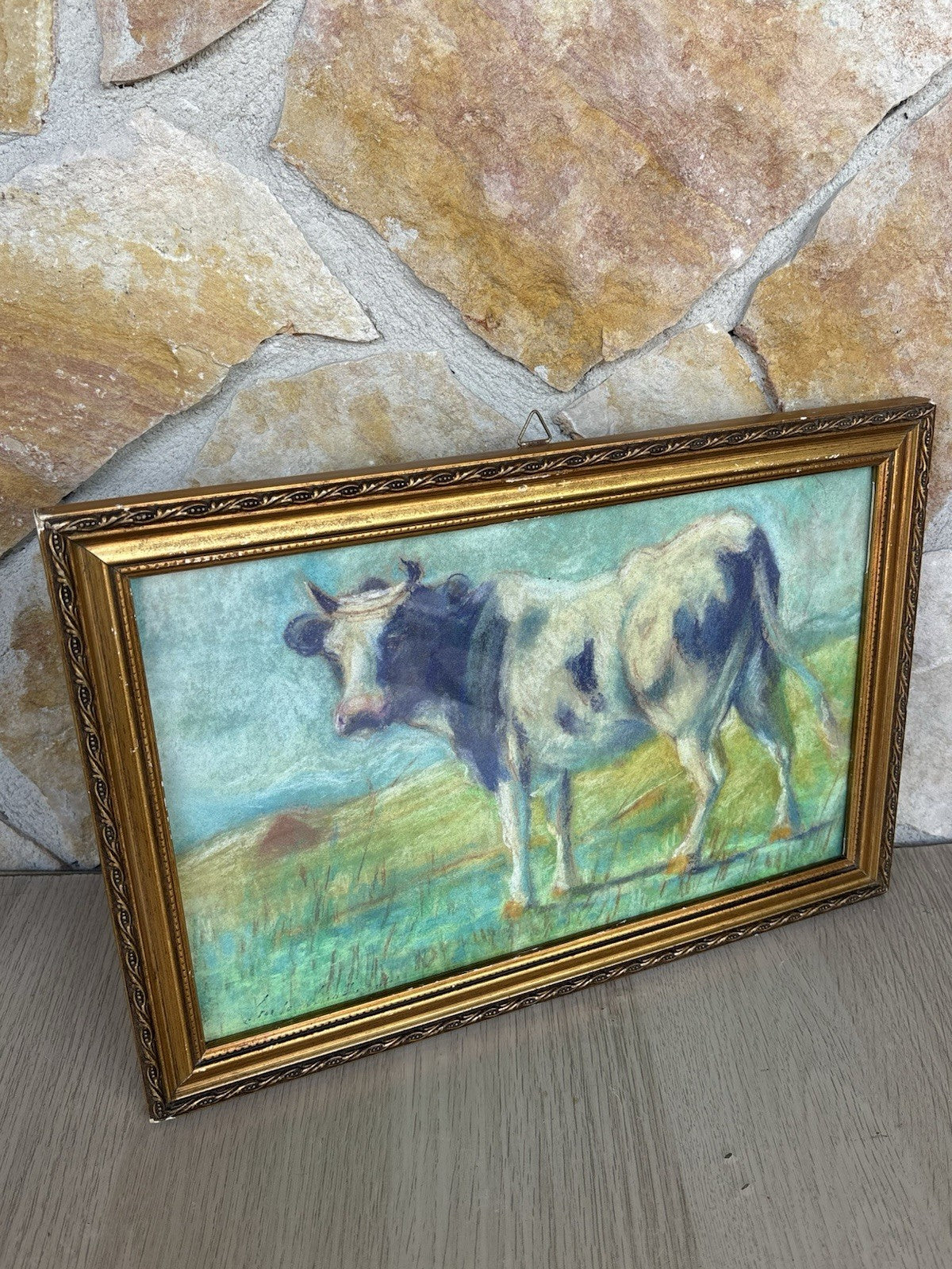 Quadro -Bovino- realizzato a pastello su carta