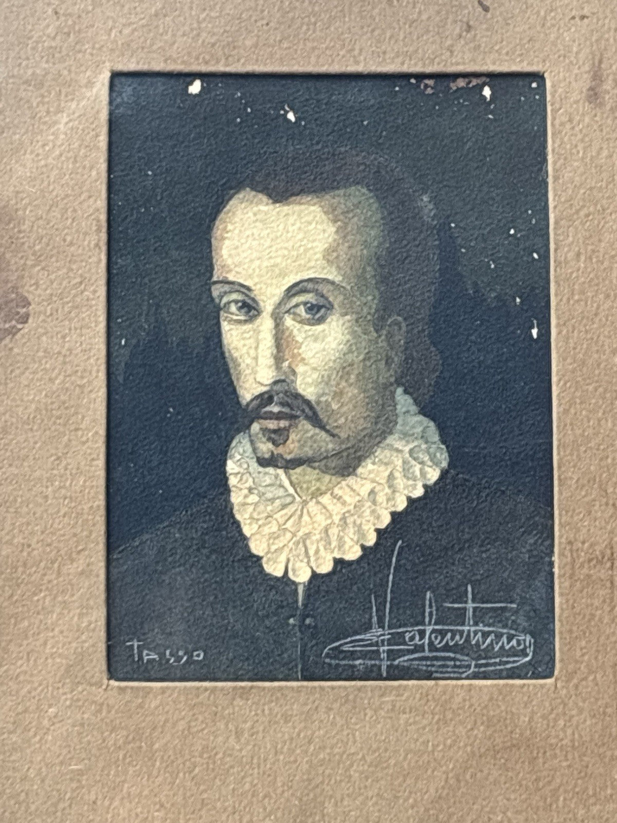 Quadro antico -Figura- dipinto su cartone