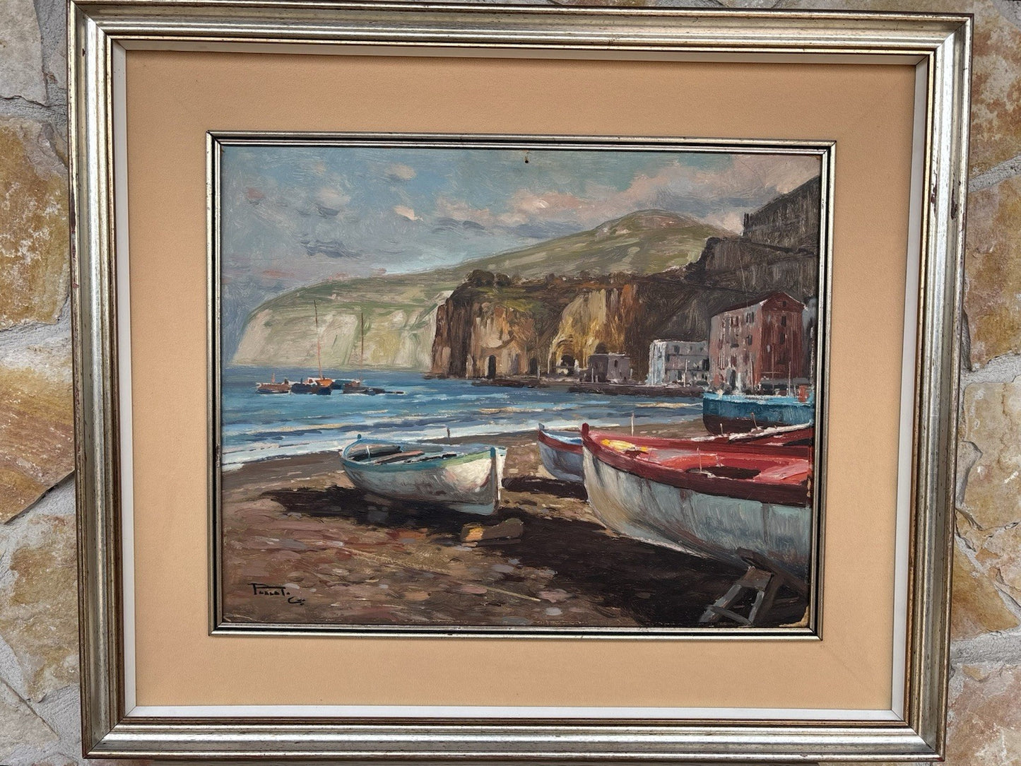 Quadro -Barche A Riposo- Giovanni Parlato- dipinto a olio