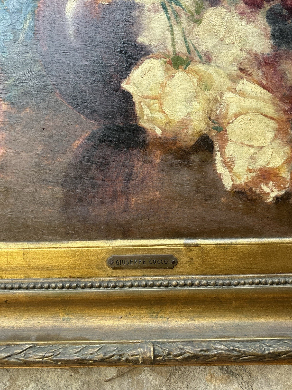 Quadro antico -Vaso Con Fiori- Giuseppe Alberto Cocco- dipinto a olio