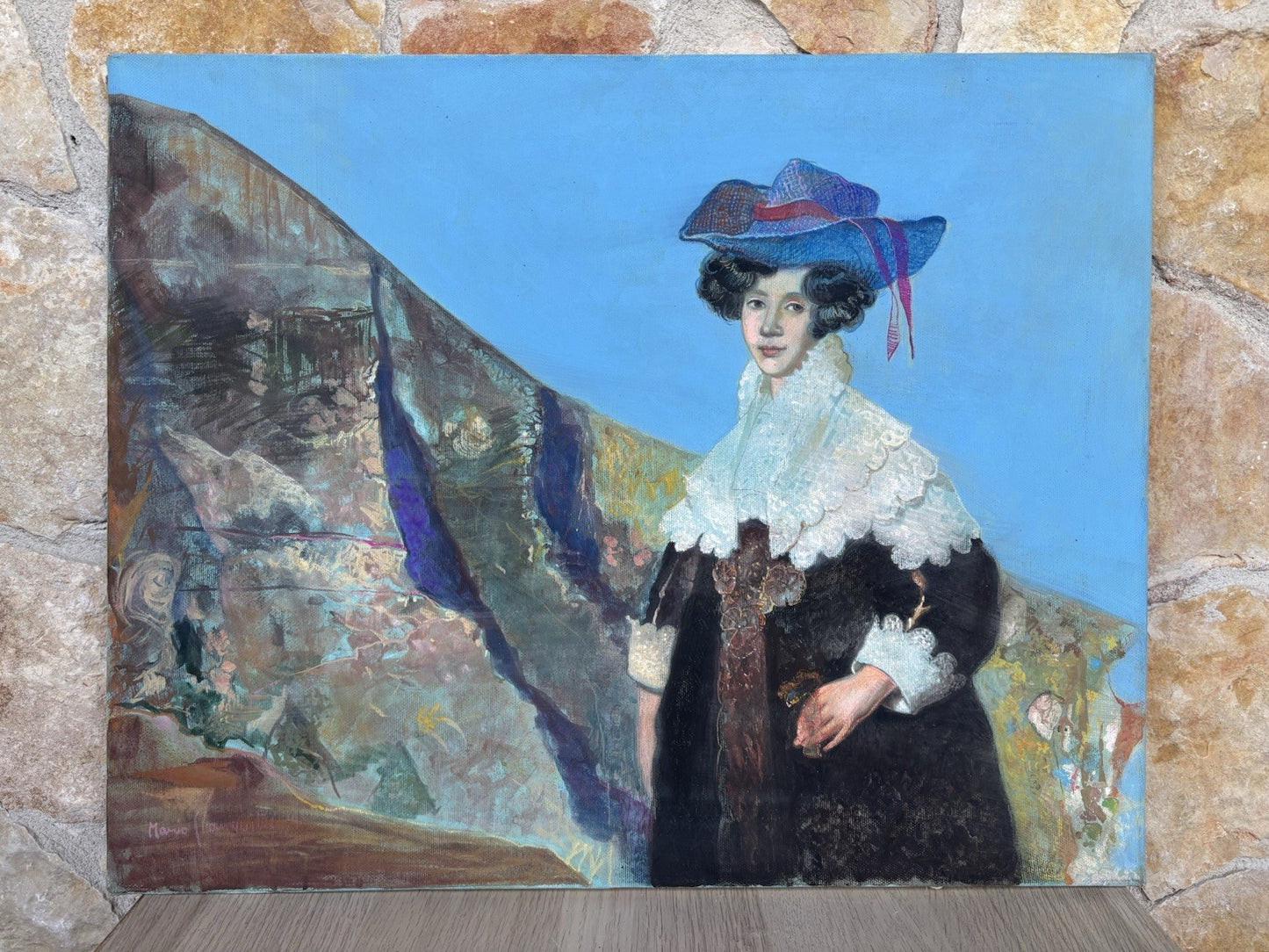 Quadro -Figura Di Donna- Mario Gianquitto- tecnica mista su tela