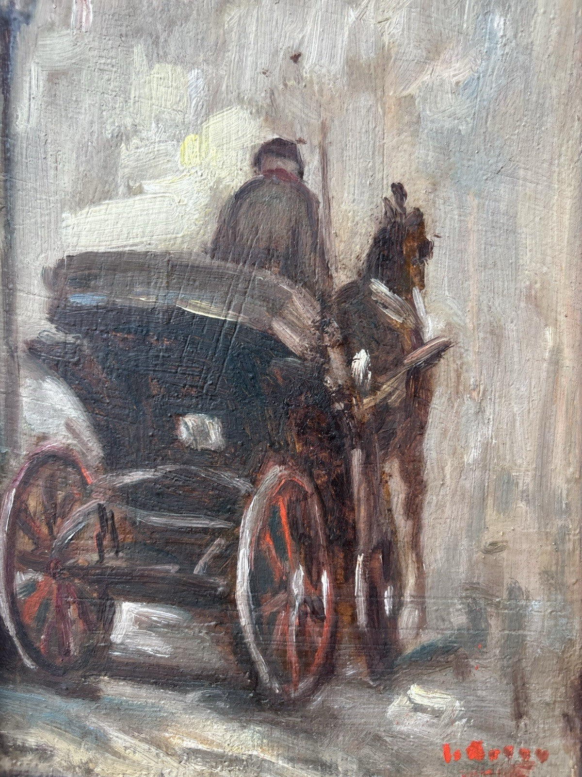 Quadro -La Carrozzella- dipinto a olio