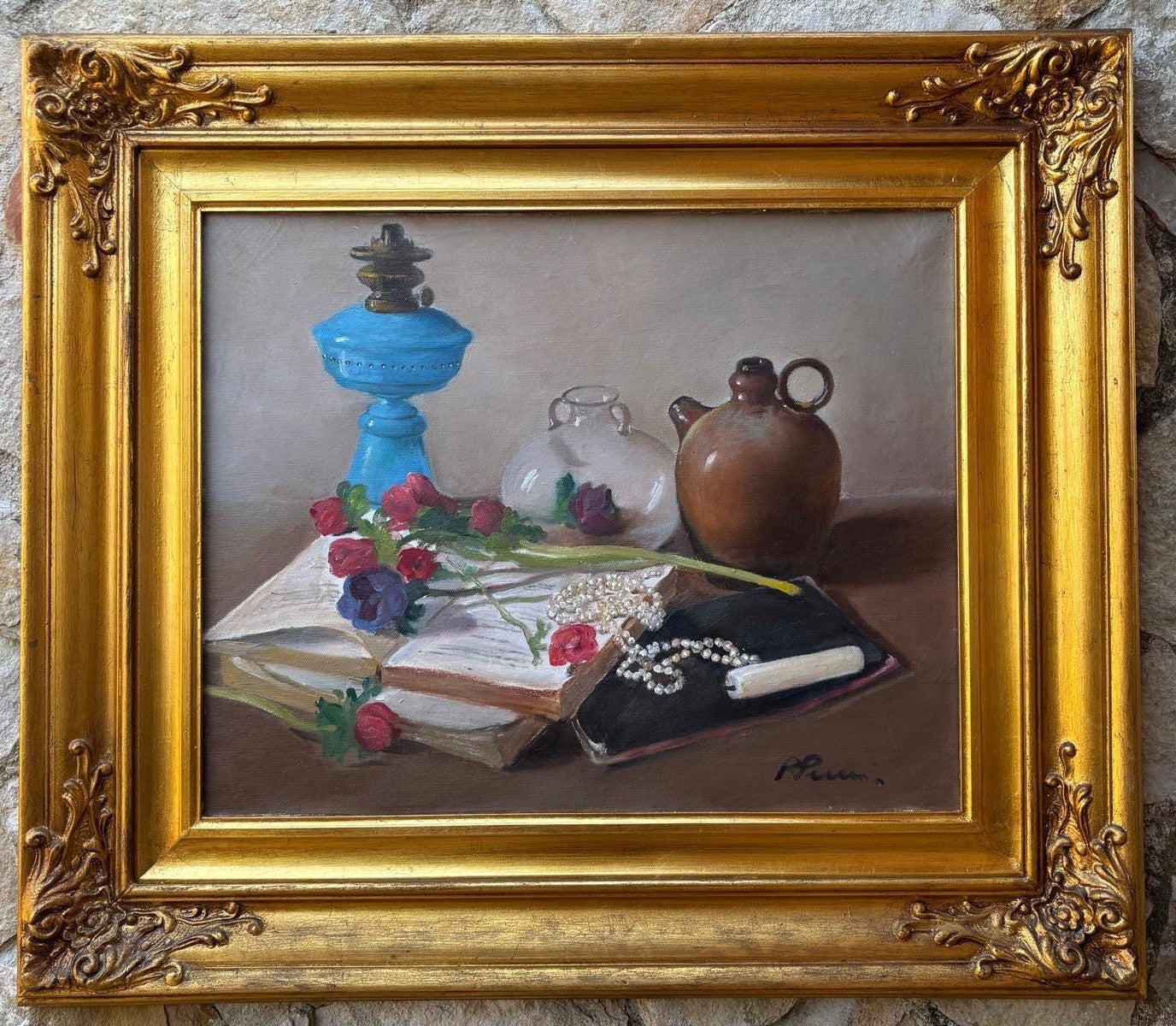 Quadro -Natura Morta- Raffaele Pucci- dipinto a olio su tela
