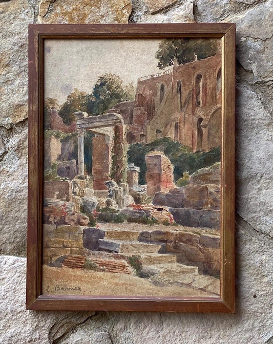 Quadro -Antiche Rovine- acquerello su cartoncino