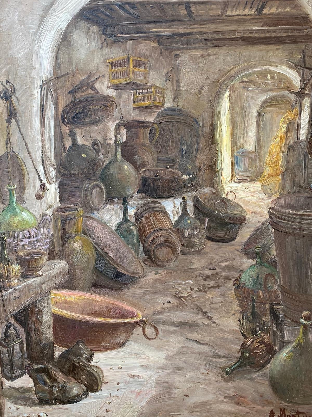 Quadro -Interno Di Cantina- Antonio Martucci- dipinto a olio