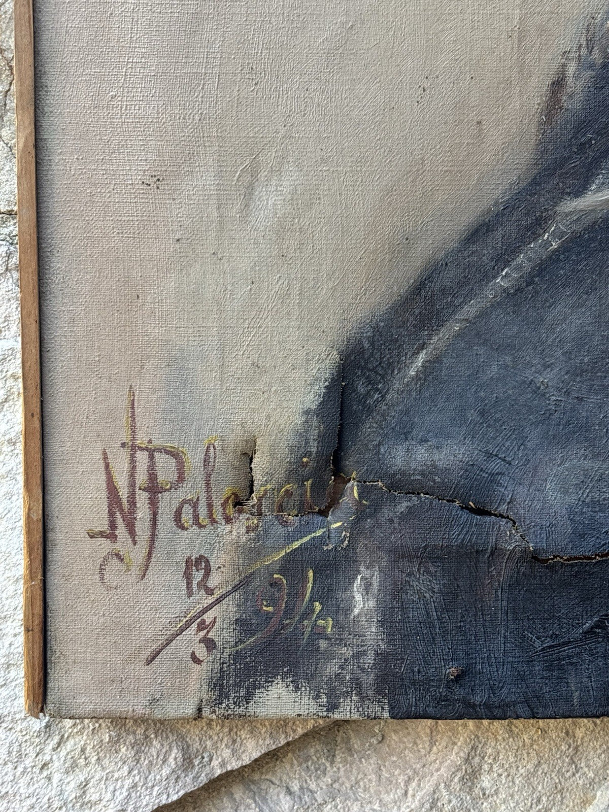 Quadro antico -Profilo Di Donna- dipinto a olio su tela
