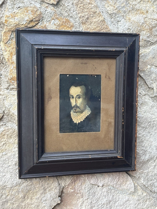 Quadro antico -Figura- dipinto su cartone