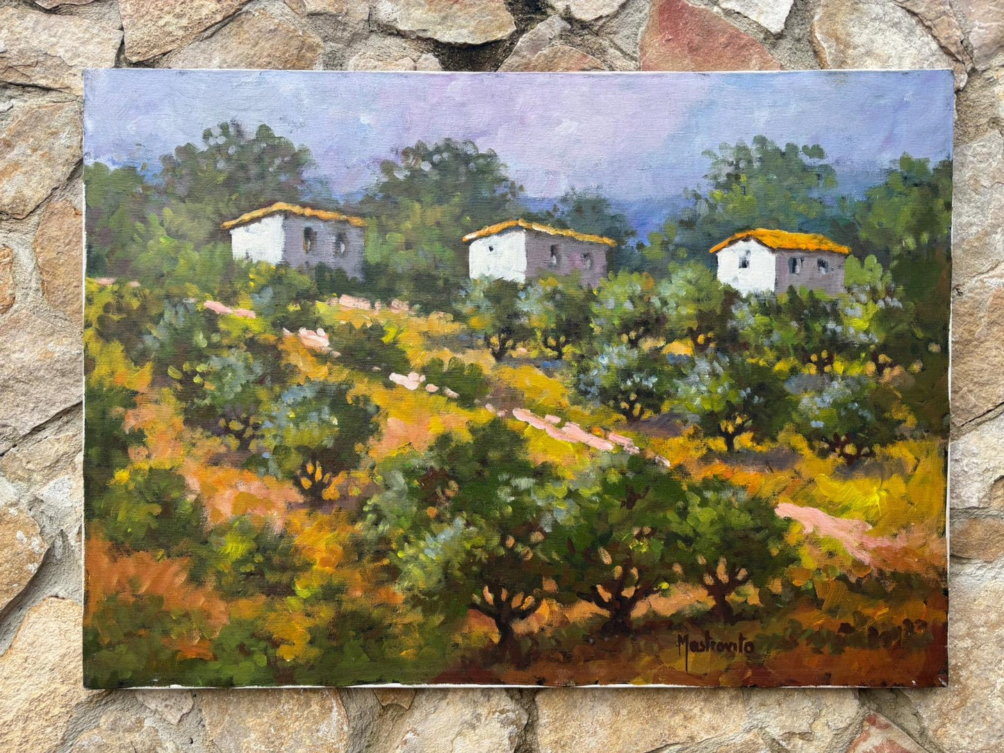 Quadro -Paesaggio Collinare- dipinto a olio su tela