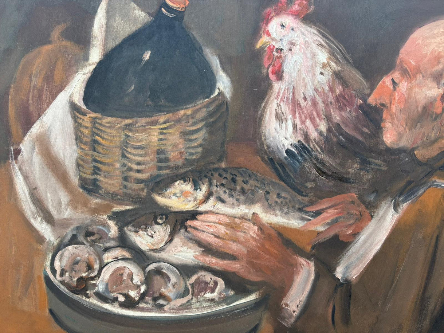 Grande Quadro -Tavola Imbandita- dipinto a olio su tela