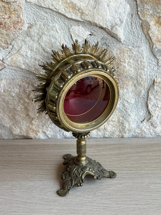 Teca Porta Reliquie, Reliquiario Vintage In Ottone