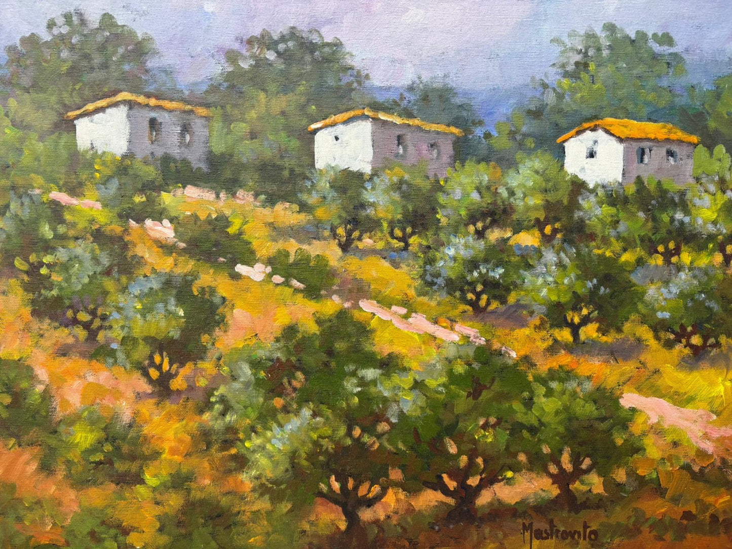 Quadro -Paesaggio Collinare- dipinto a olio su tela