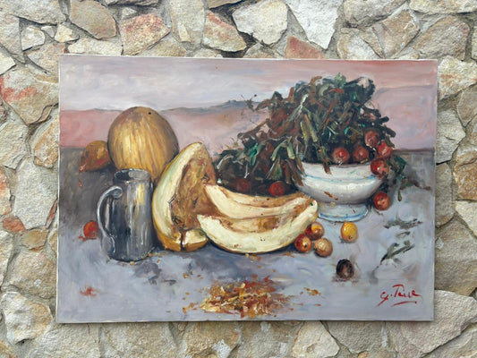 Grande quadro -Natura Morta- dipinto a olio su tela