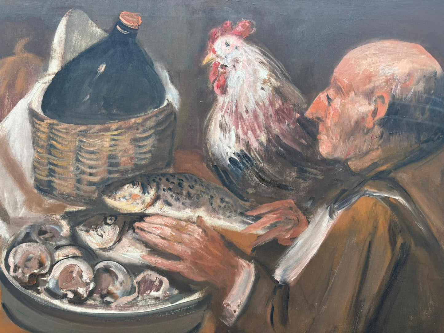 Grande Quadro -Tavola Imbandita- dipinto a olio su tela