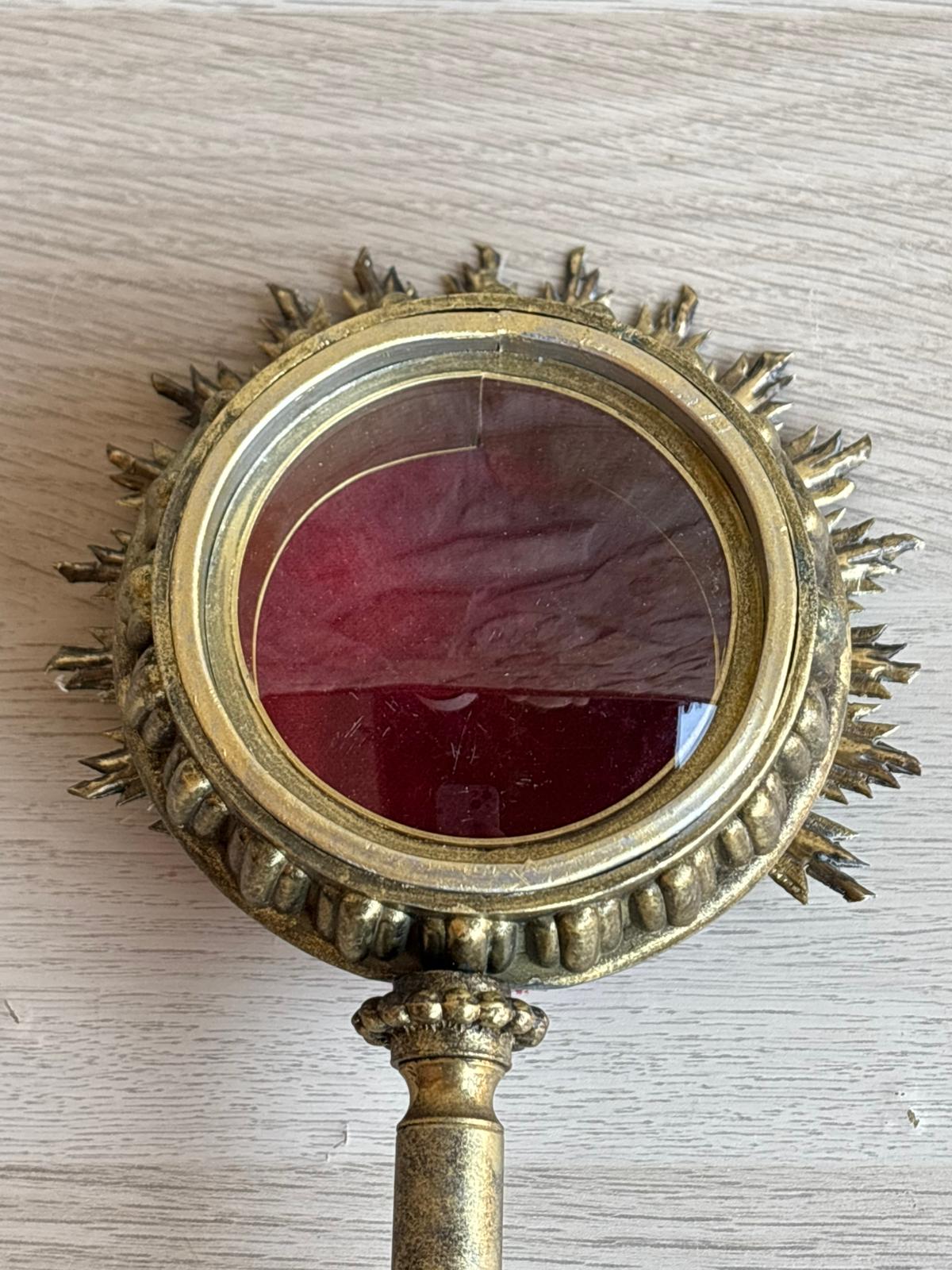 Teca Porta Reliquie, Reliquiario Vintage In Ottone