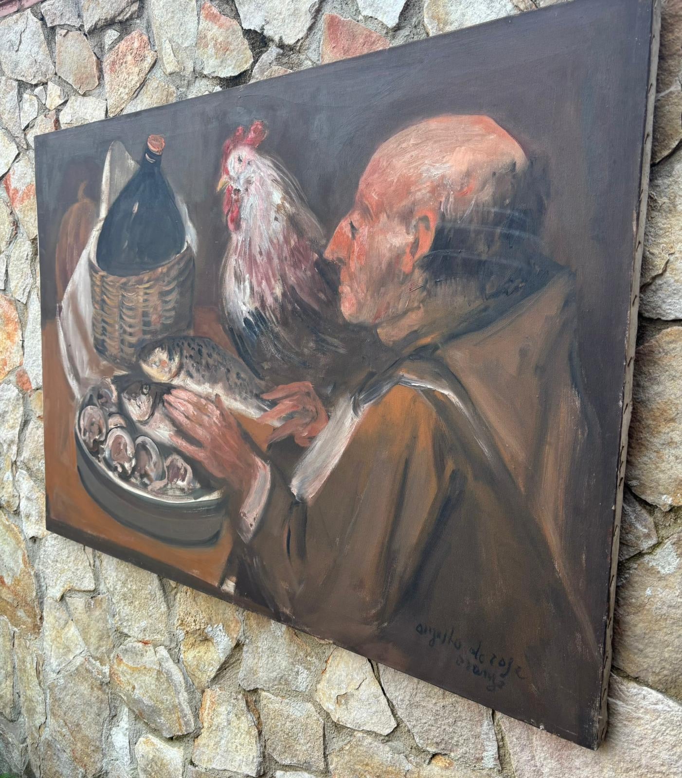 Grande Quadro -Tavola Imbandita- dipinto a olio su tela