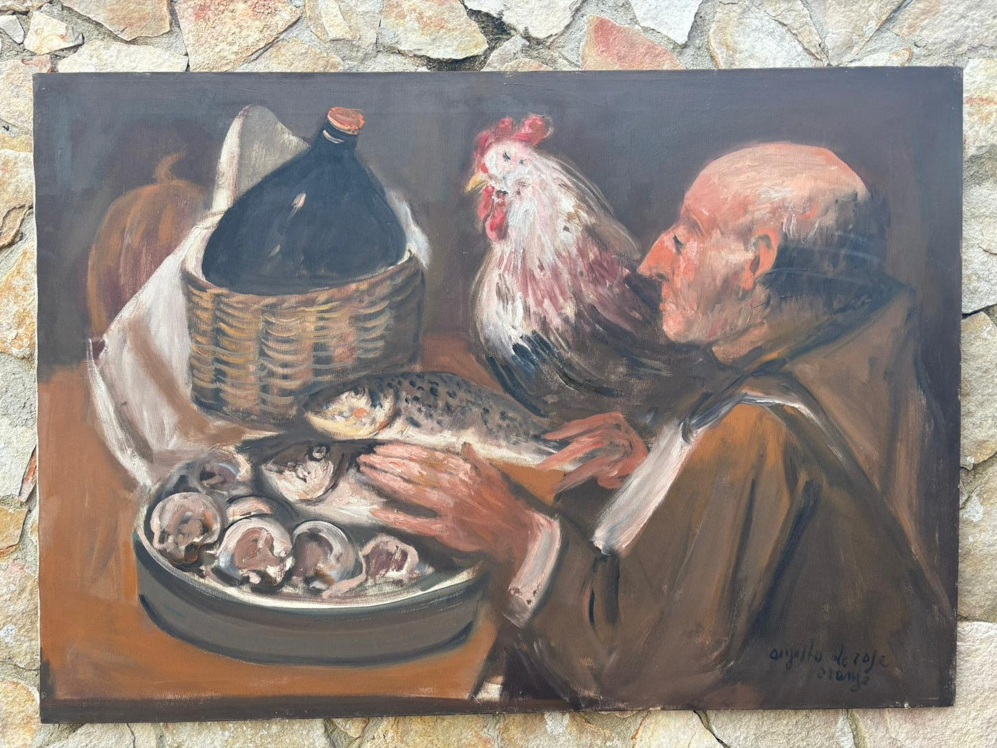 Grande Quadro -Tavola Imbandita- dipinto a olio su tela
