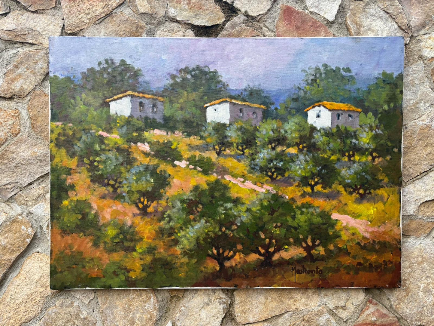 Quadro -Paesaggio Collinare- dipinto a olio su tela