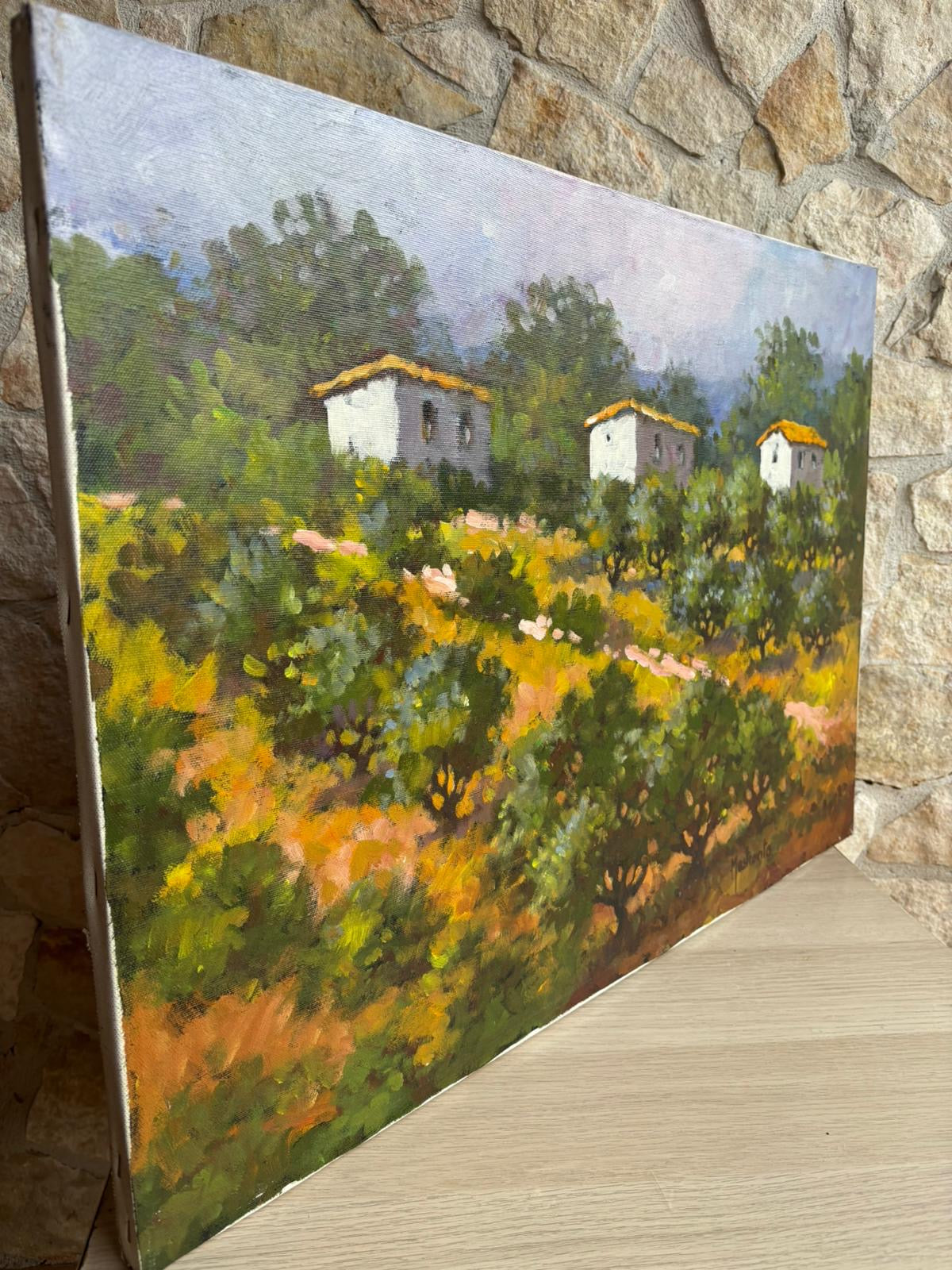 Quadro -Paesaggio Collinare- dipinto a olio su tela