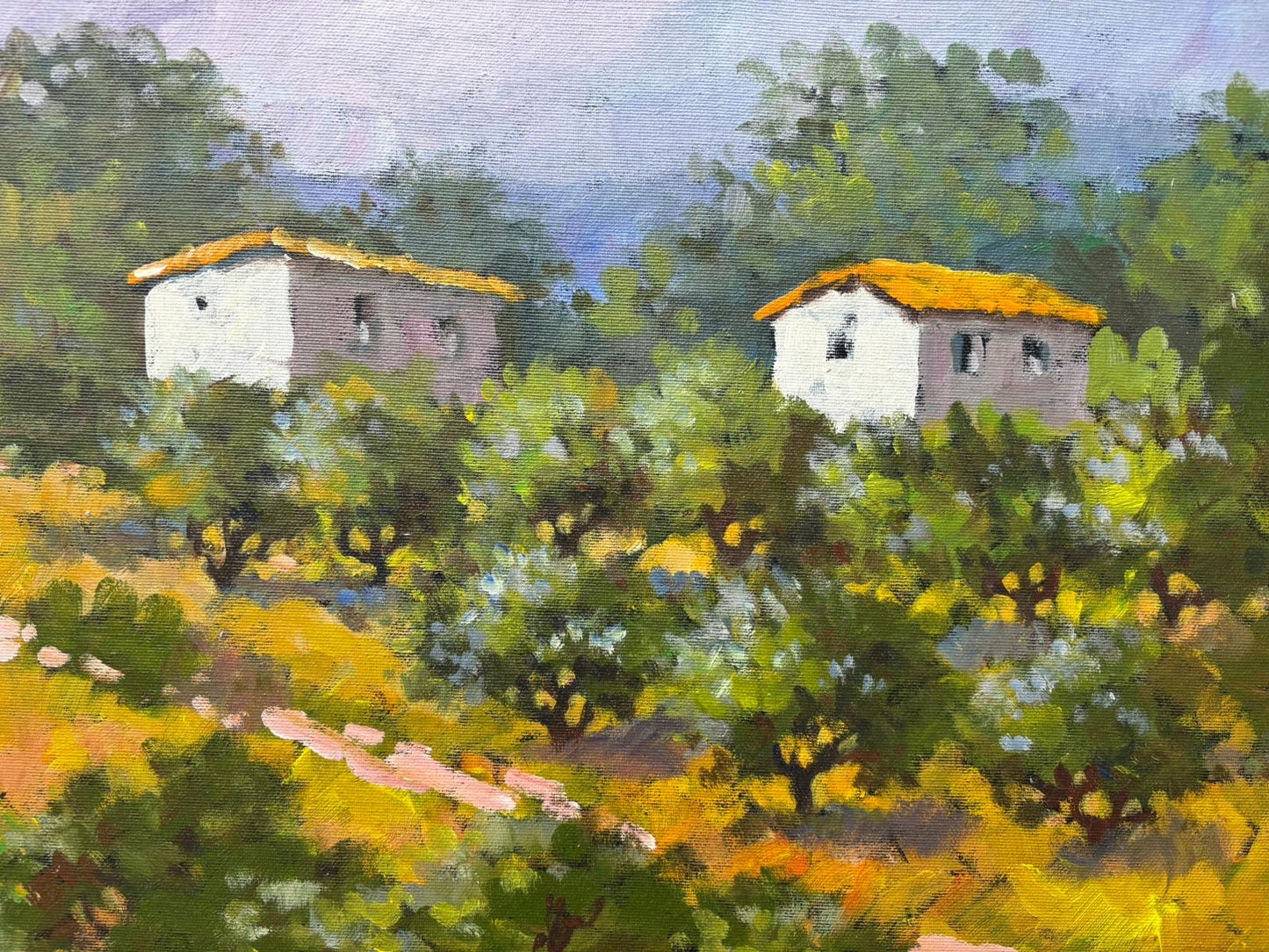 Quadro -Paesaggio Collinare- dipinto a olio su tela