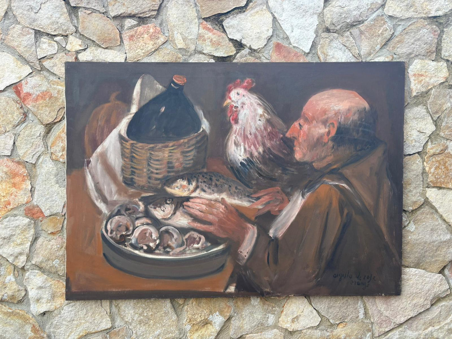 Grande Quadro -Tavola Imbandita- dipinto a olio su tela