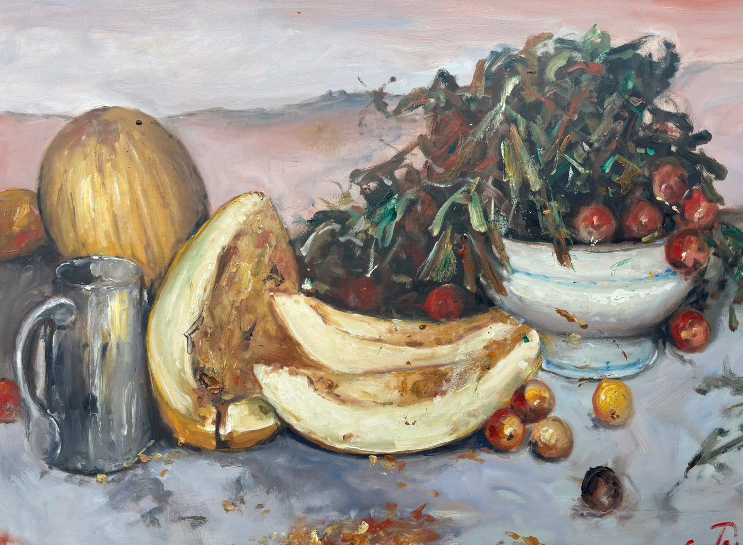 Grande quadro -Natura Morta- dipinto a olio su tela