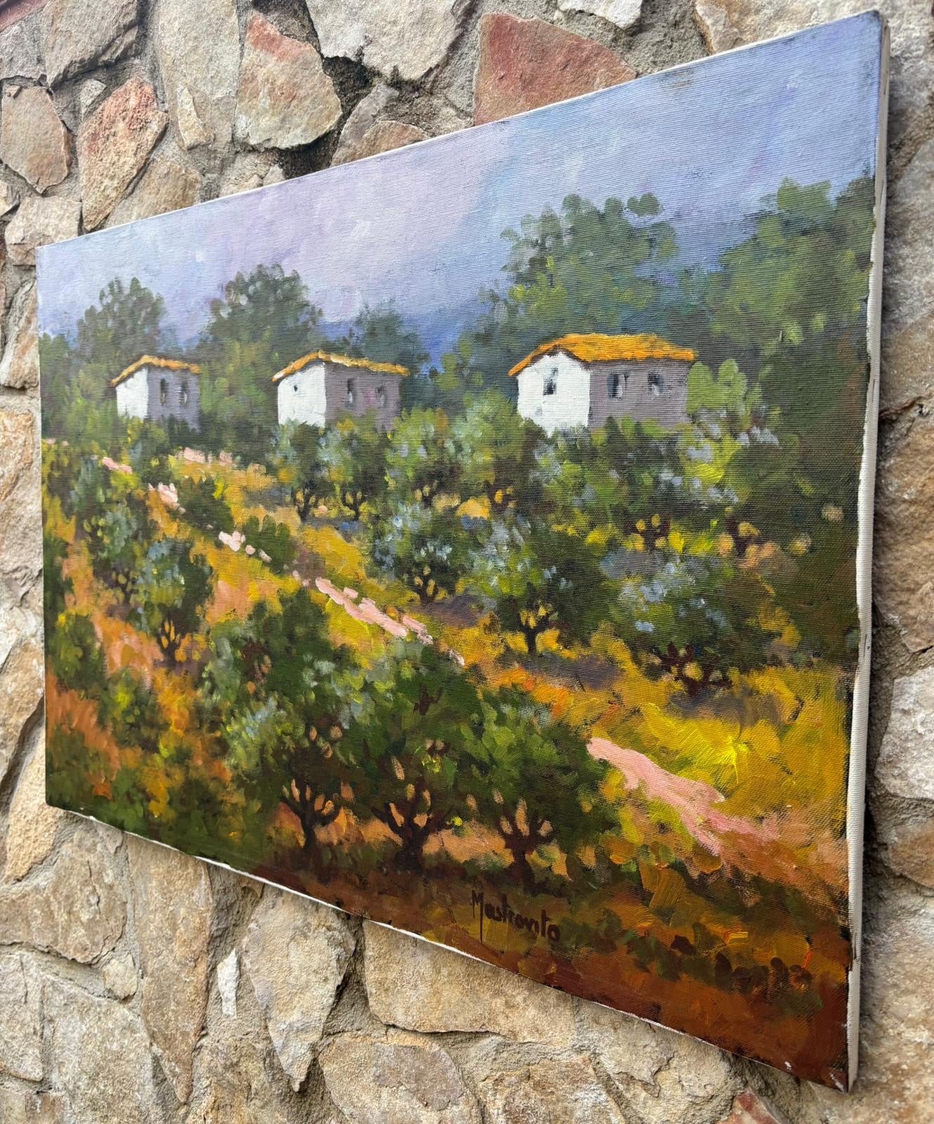 Quadro -Paesaggio Collinare- dipinto a olio su tela