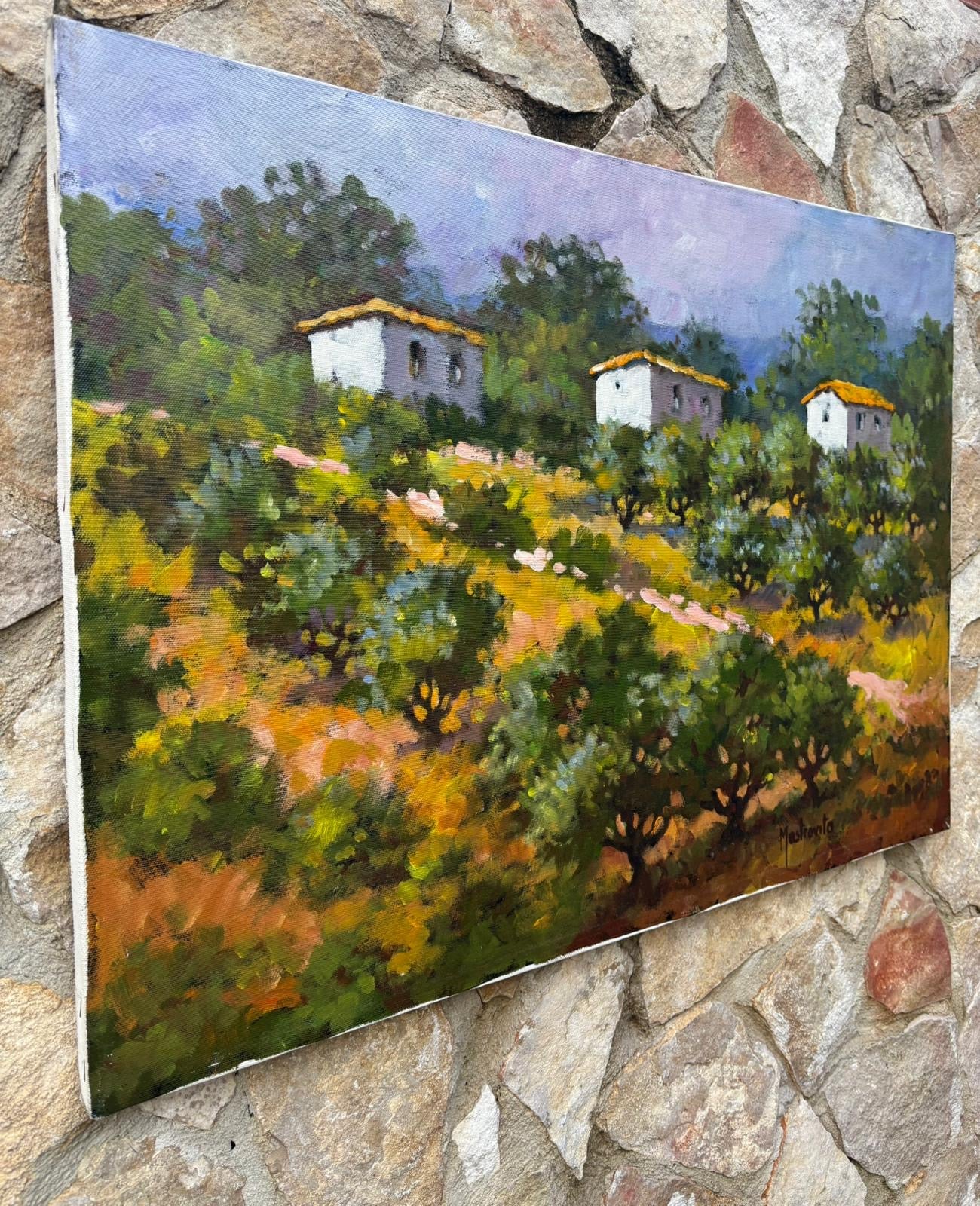 Quadro -Paesaggio Collinare- dipinto a olio su tela