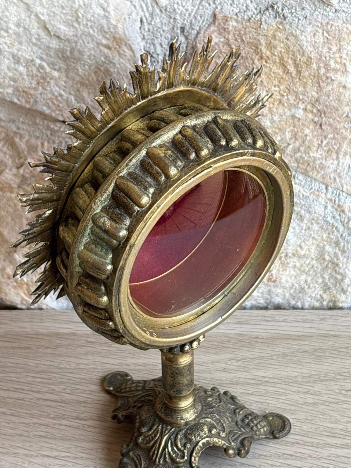 Teca Porta Reliquie, Reliquiario Vintage In Ottone