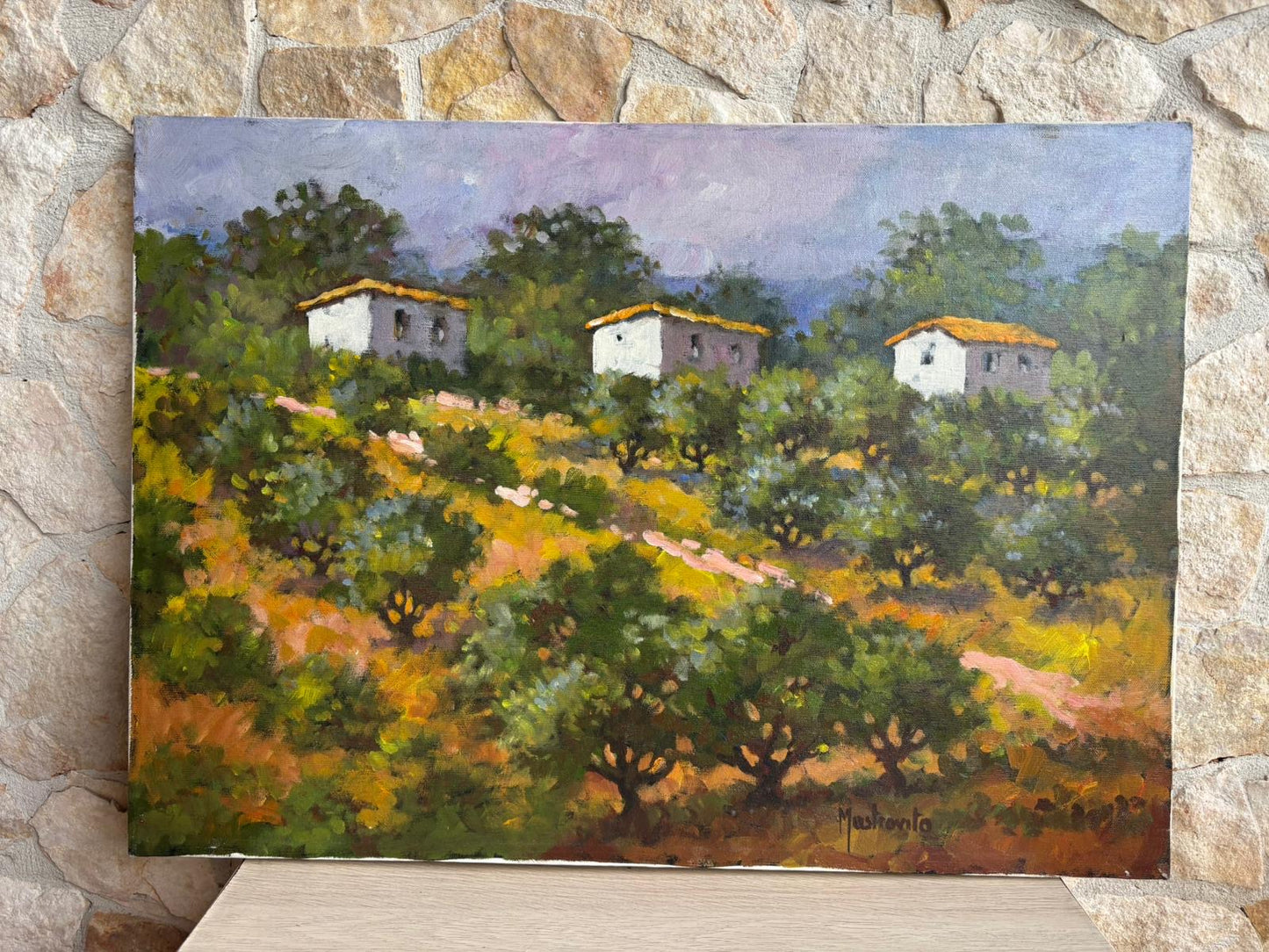 Quadro -Paesaggio Collinare- dipinto a olio su tela