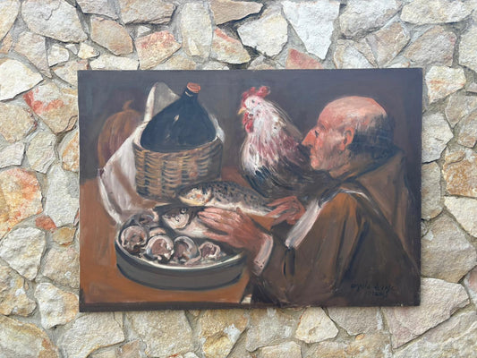 Grande Quadro -Tavola Imbandita- dipinto a olio su tela