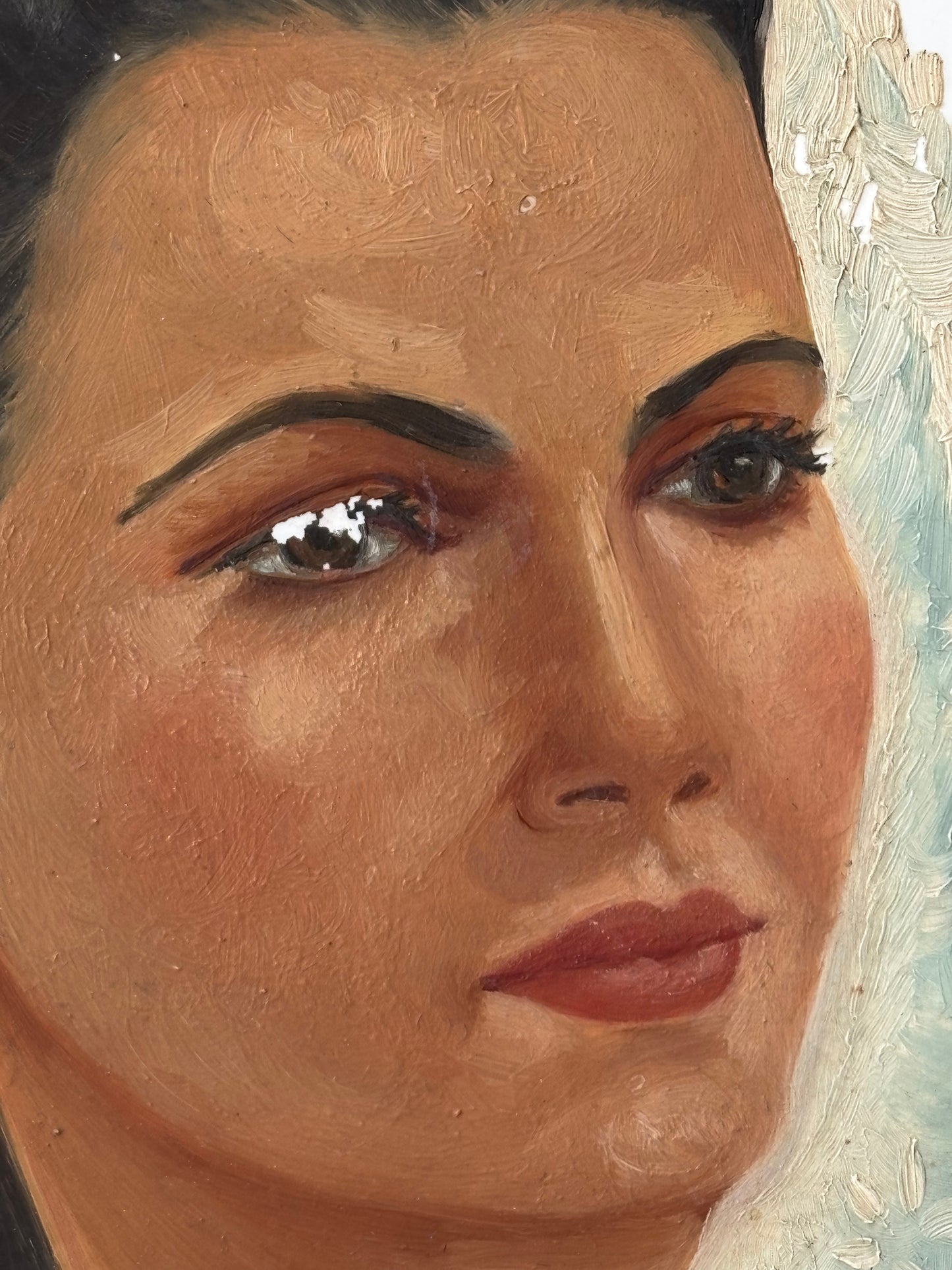 Quadro Vintage -Sarda- Dipinto Su Mattonella In Ceramica