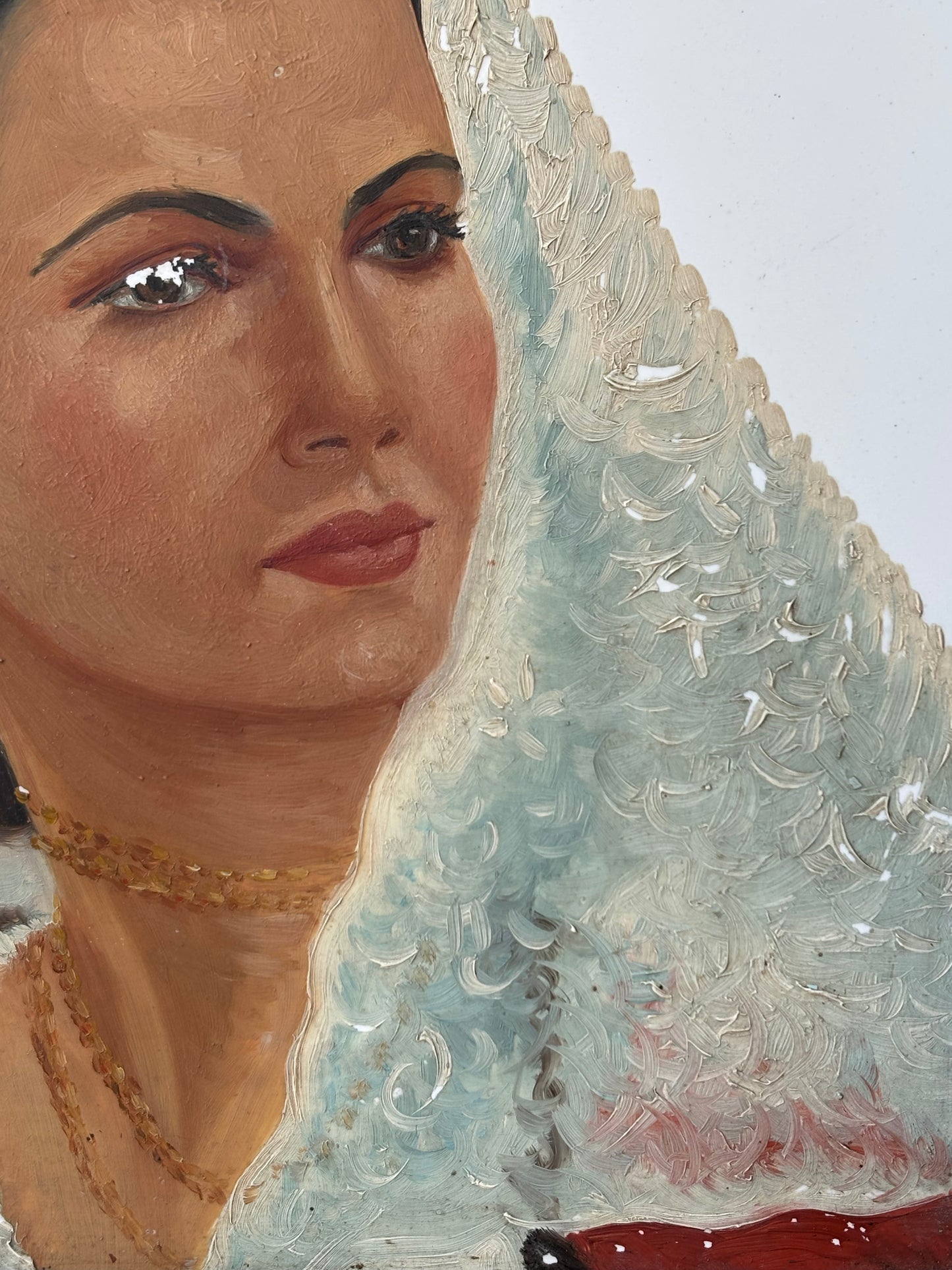 Quadro Vintage -Sarda- Dipinto Su Mattonella In Ceramica