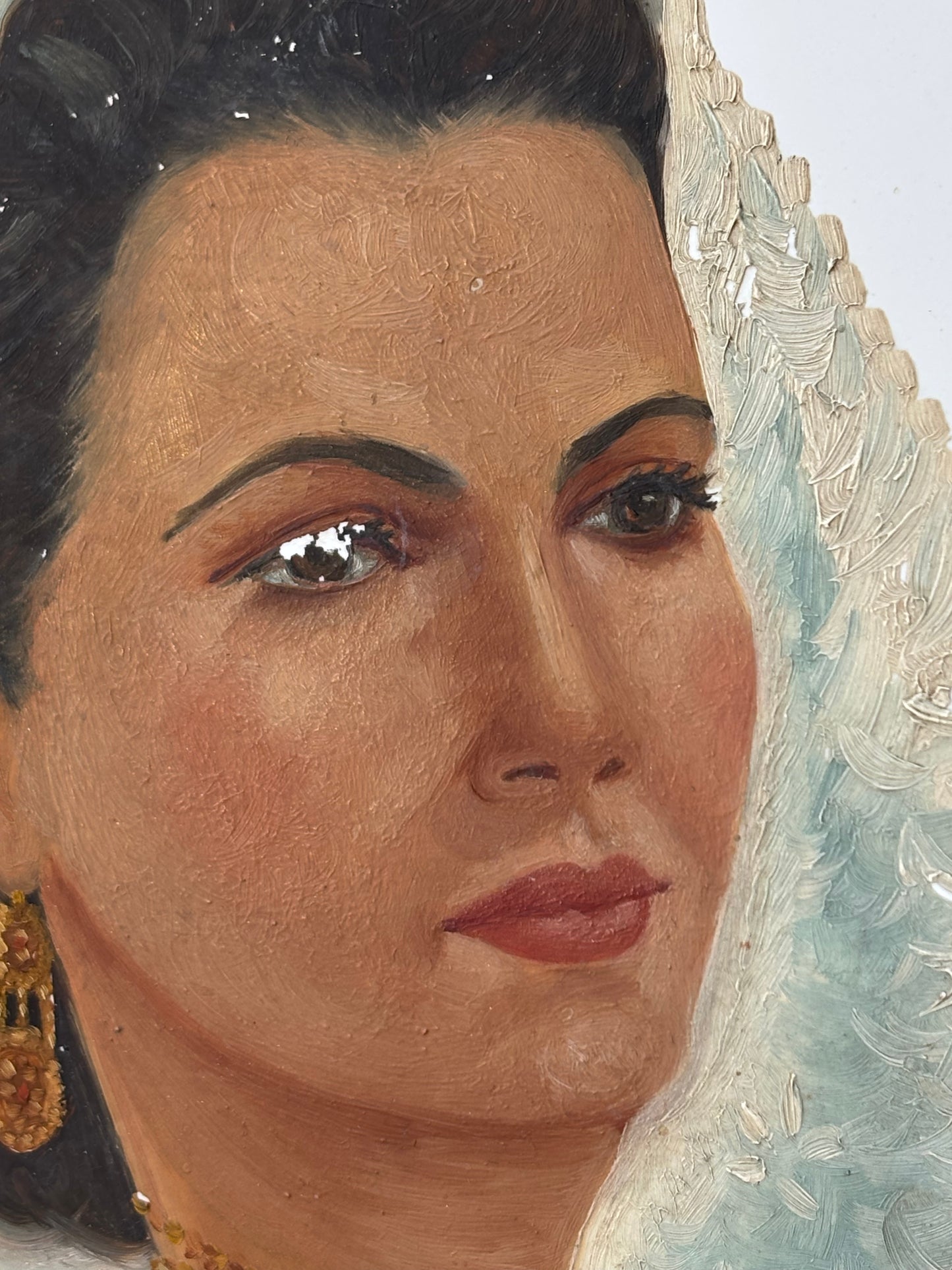 Quadro Vintage -Sarda- Dipinto Su Mattonella In Ceramica