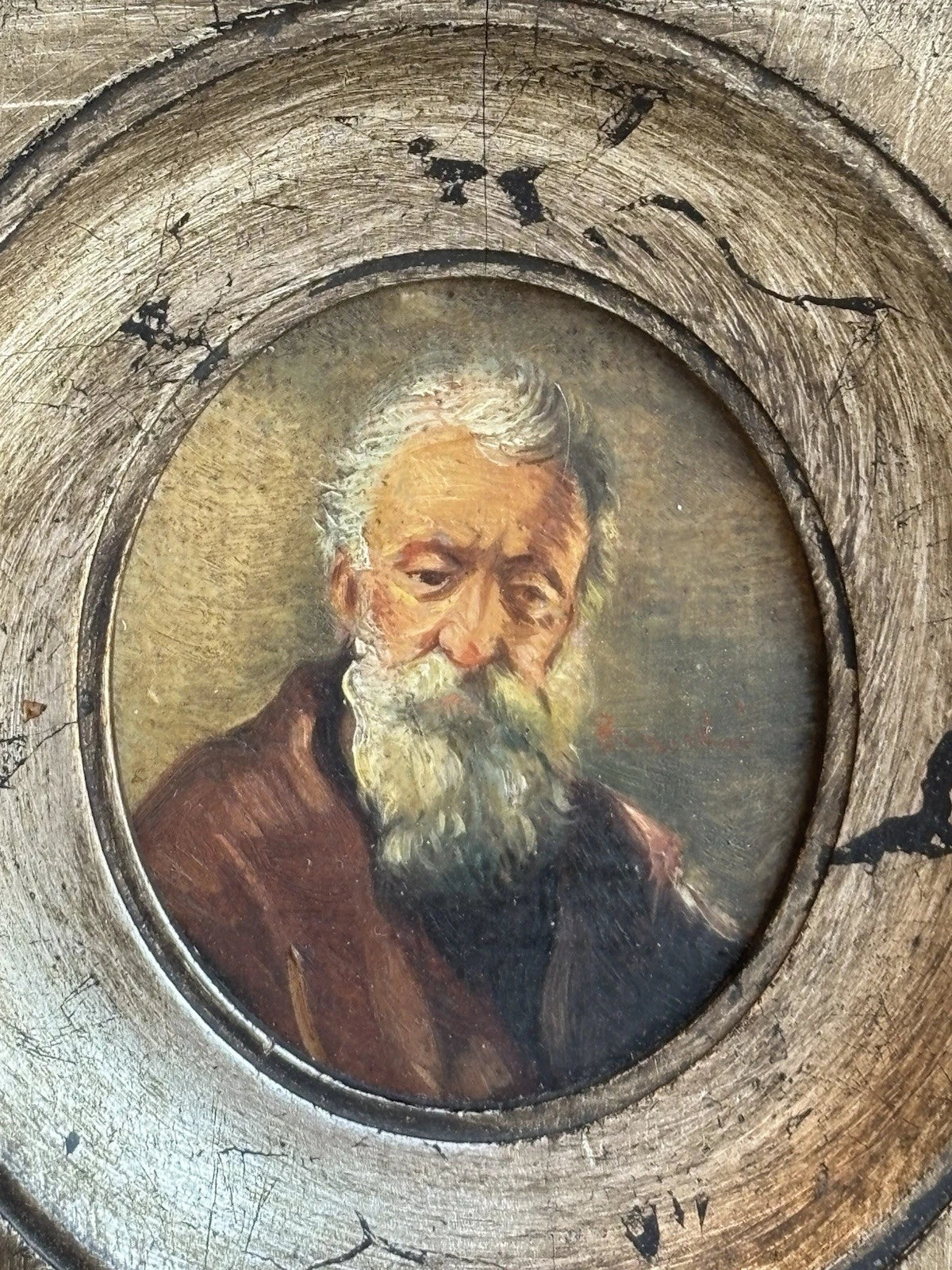 Quadro Miniatura Vintage Dipinto a Olio